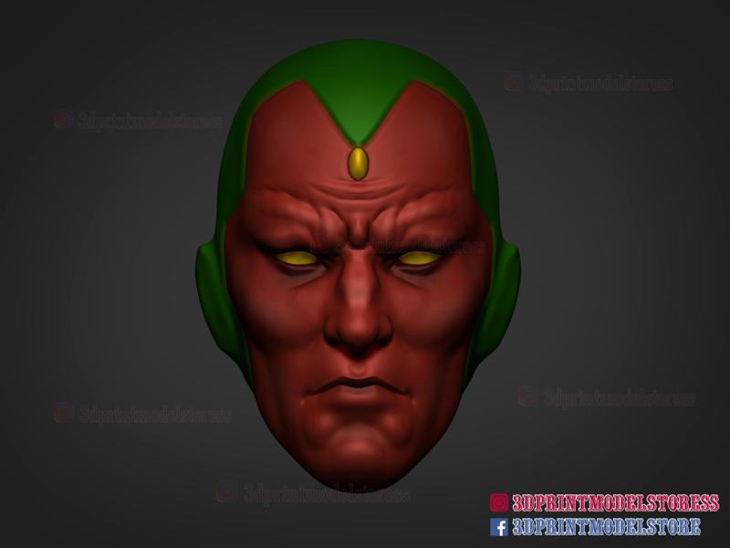 Marvel Comic Vision Head Sculpt for Action Figures 3D print model