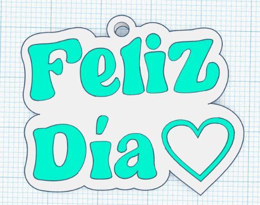 Happy day keychain with heart - keychain happy days