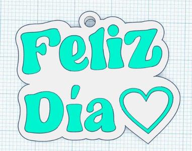 Happy day keychain with heart - keychain happy days