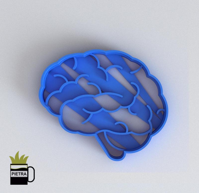 FONDANT COOKIE CUTTER MOLD OF HUMAN BODY ORGANS BRAIN 3D IMPRESSION MODEL