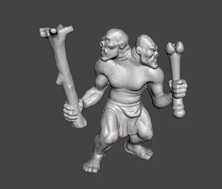 ETTIN MINIATURE MODEL FIGURE FOR FANTASY GAMES RPG DND