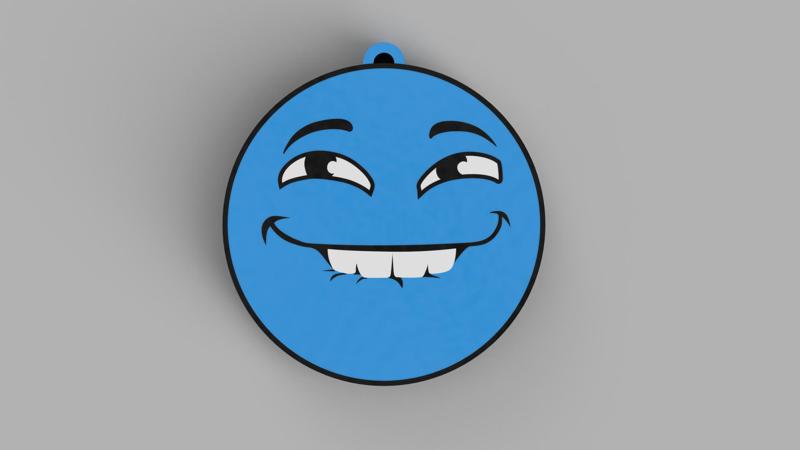 Blue Emoji - Mhmm - Keychain, Earring, Bagcharm