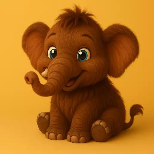 Adorable Baby Mammoth 3D Model  STL for Printing