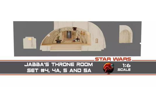 Jabbas Throne Room - Trophy Area - Complete set 1-6 scale 3D Model Collection