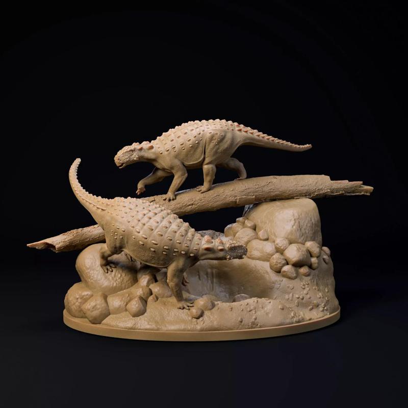 Minmi pond 1-35 scale pre-supported armored dinosaur