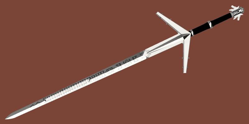 the Witcher 3: Wild Hunt - Aerondight silver sword 3D model