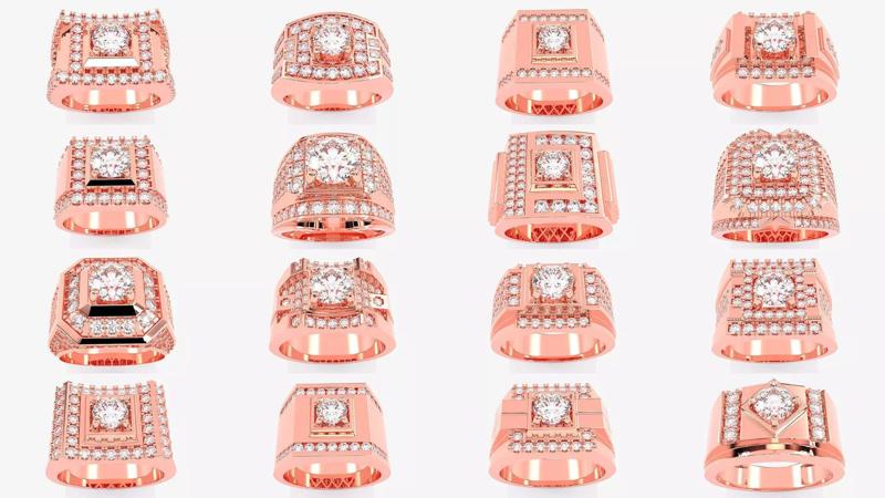 109 Mens Ring 3dm stl renders details  3D Model Collection