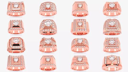 109 Mens Ring 3dm stl renders details  3D Model Collection