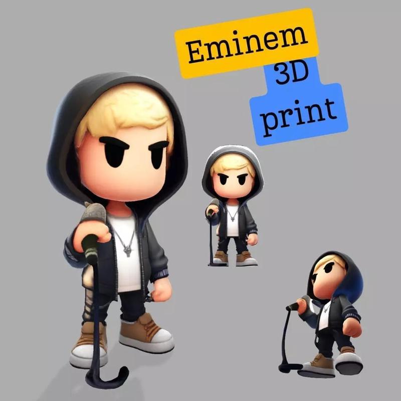 3D Cartoony Rapper Model Cute Stylized Character 3D Print