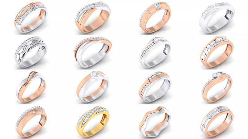 91 Couple Band Ring 3dm mgx render detail  3D Model Collection