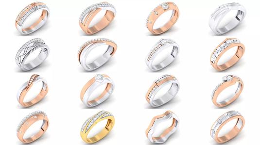 91 Couple Band Ring 3dm mgx render detail  3D Model Collection
