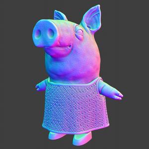 [Peppa Pig] Realistic Peppa Pig - Original concept 3D Model - Cartoon Inspired Figure