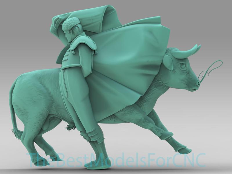 3D Model STL File for CNC Router Laser & 3D Printer Torreador Men