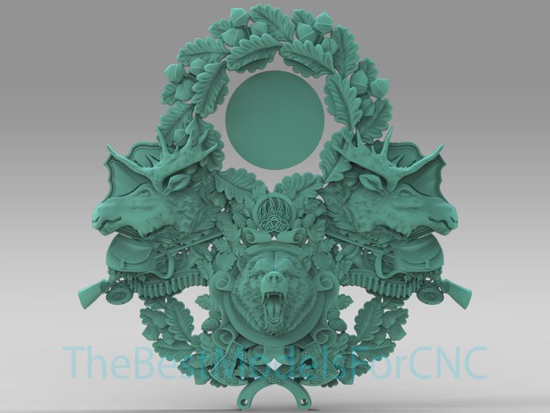 3D Model STL File for CNC Router Laser & 3D Printer Elk and Bear Hunting Watch