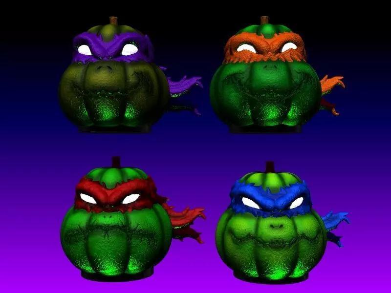 NINJA TURTLES TORTUGAS NINJAS TMNT PUMPKIN HALLOWEEN DECO TERROR