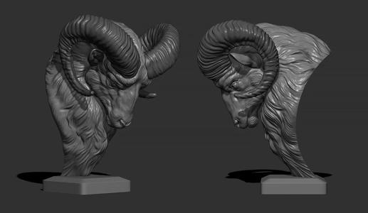 Mouflon Ram statue