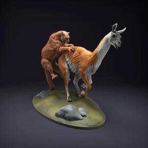 Mountain Lion Guanaco Hunt for 3D Printing