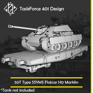 50T Type SSYMS Flatcar H0 Wagon for Märklin (Tank NOT included)