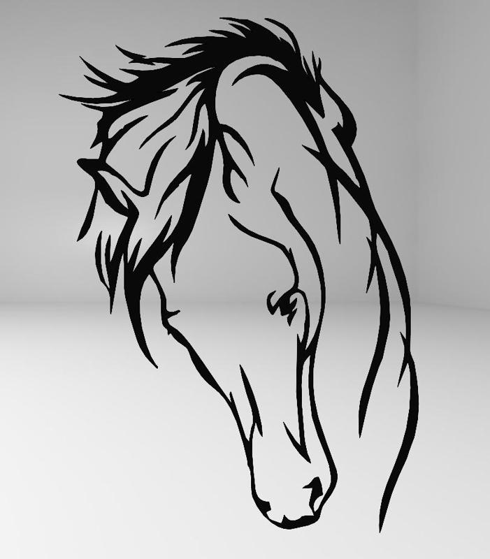 Graceful Horse Head - Line Art Illustration