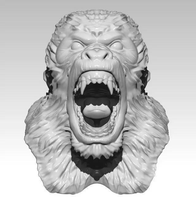 Monkey Gorrila Angry head bust