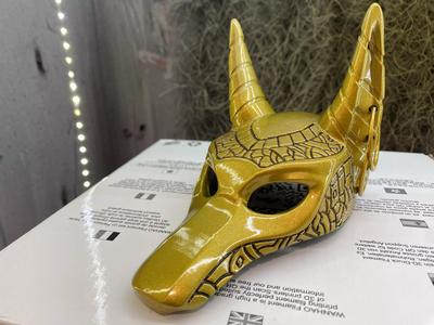 antique dog mask-decoration-for 3d printer-high poly model