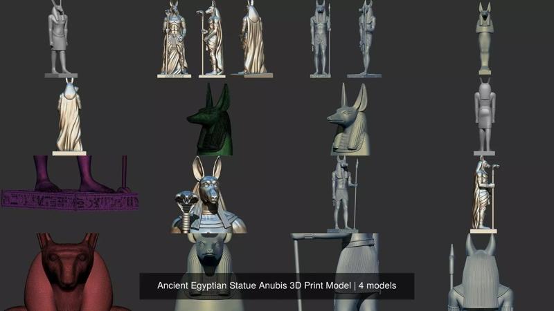 Ancient Egyptian Statue Anubis 3D Print Model 3D Model Collection