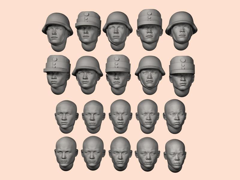 28mm WW2 Chinese heads