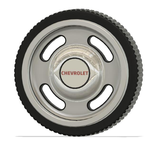 Checkers / Draughts Game Piece - Chevrolet Wheel Style
