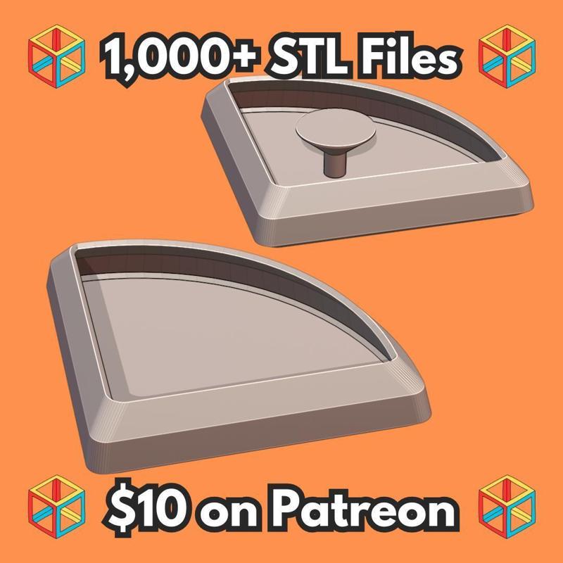 Corner Mealworm Superworm Anti-Escape Bowl with Ramp for Reptiles MineeForm FDM 3D Print STL File