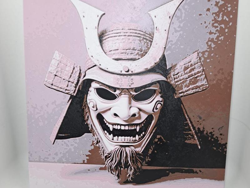 Samurai Oni Mask - 200 x 200 Hueforge