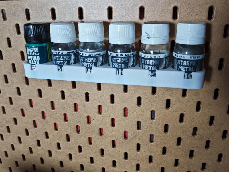 Ikea Skadis paint rack for AK Xtreme Metal 30 ml