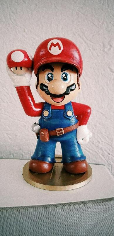 Mario Bros Statue Decoration with Toad