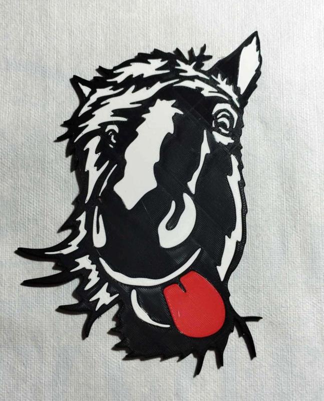 horse out sticking tongue