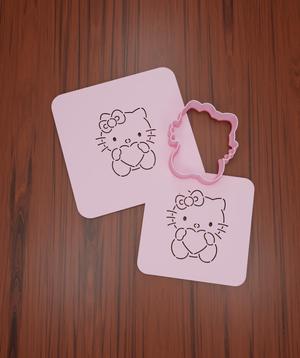 Stencil + Cutter "Hellow Kitty #3".