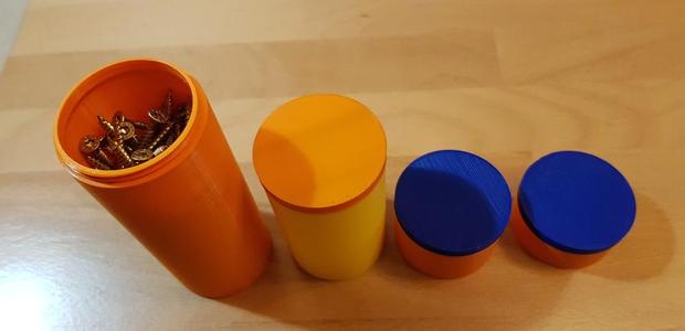 Dosen mit Deckel in 40mm , 65mm ,90mm ,130mm hoch