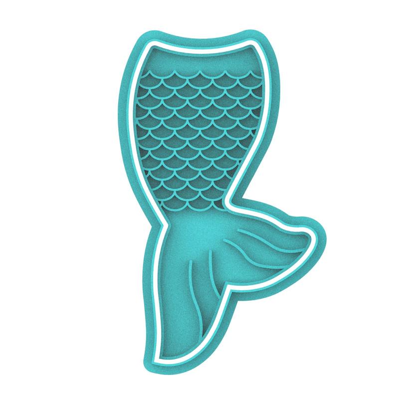 mermaid tail cookie cutter 10cm