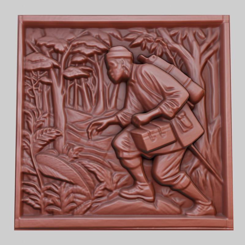 A man on a treasure hunt in a forest 3d printer model animal model obj stl