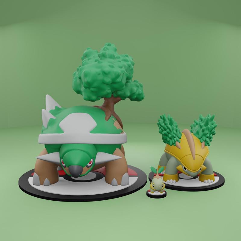 Pokemon No. 387-389 Turtwig, Grotle, Torterra