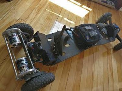 Electric Mountainboard with 3D printed motor mounts,enclosures and pulleys