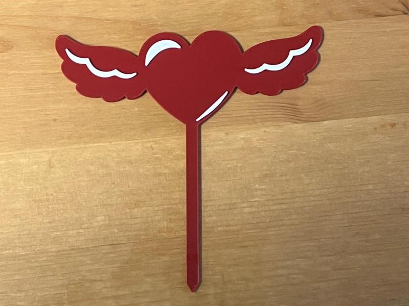 heart cake topper
