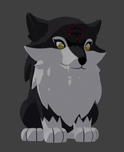 Chibi Kon Bearded Dog - Cute Anime Pet 3D Print STL