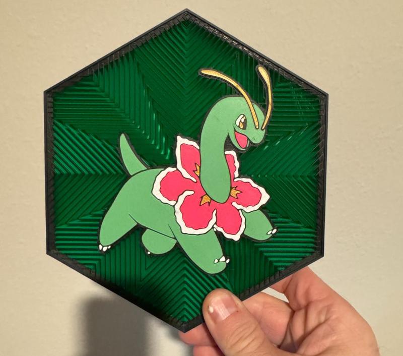 #154 Meganium Hex Wall Art