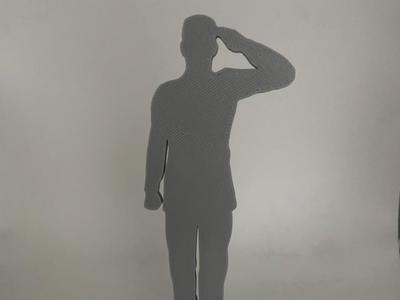 Figure in Saluting Pose