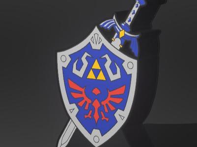 Zelda LED Lamp: 3D Shield and Sword for Gamers