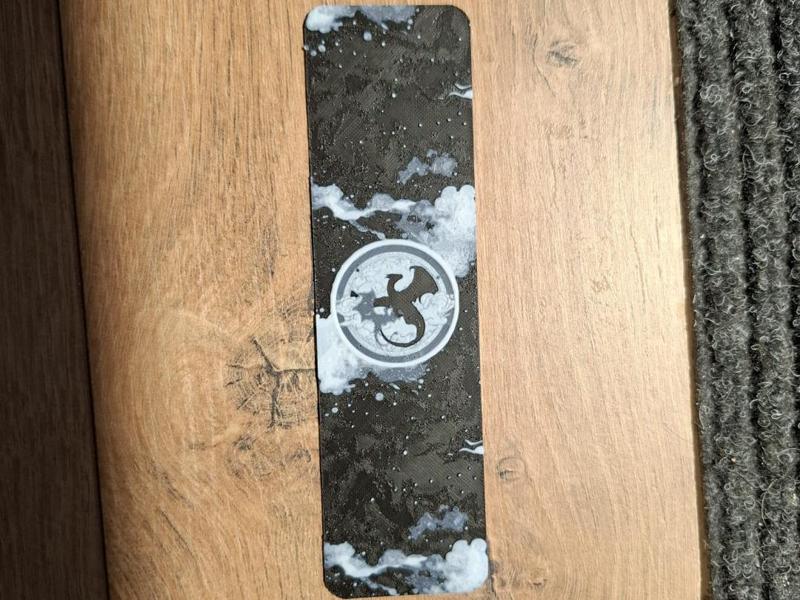 Fourth wing 2 black and white bookmark - hueforge