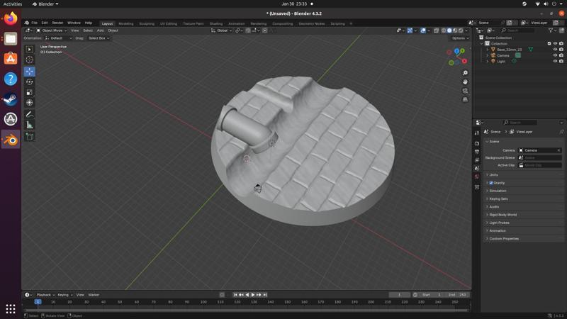Sewer Base 32mm Hollow Bottom