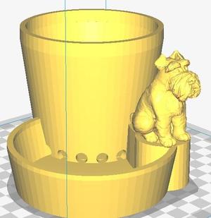 Flower pot with schnauzer