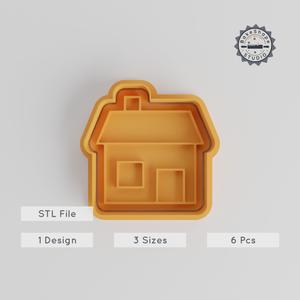 Home Shape Cutter & Stamp Set, Perfect for Cookies & Fondant, House Design, S/M/L Sizes, 6-Piece Collection PRODUCT_4896