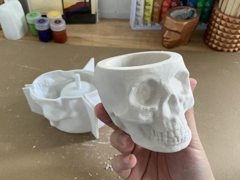 Skull Plant pot mold - Reusable mold pot