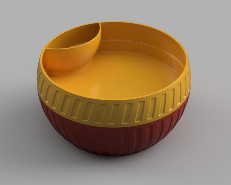 Snack plate with waste compartment. Snack plate with waste compartment. Two-piece plate.